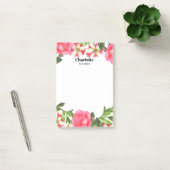 Waterverf Roze bloemen cirkel Wreater Post-it® Notes (Kantoor)