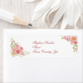 Waterverf Roze Bloemen Etiket (Insitu)