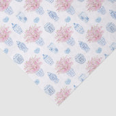 Waterverf Roze Bloemen Ginger Jar Chinoiserie Tissuepapier (Detail)