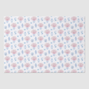 Waterverf Roze Bloemen Ginger Jar Chinoiserie Tissuepapier