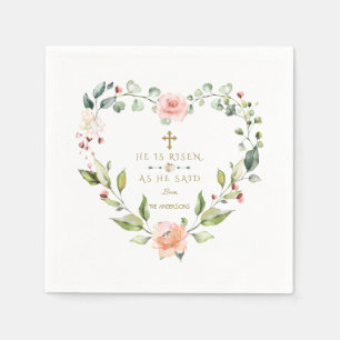 Waterverf roze bloemen Hij is een goudpaasmakerij Servet