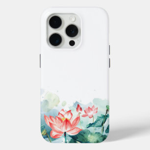 Waterverf Roze Bloemen iPhone Case