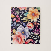 Waterverf Roze bloemen Legpuzzel (Verticaal)