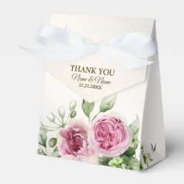 Waterverf Roze Bloemen Lijst Glanzend Bronzen Part Bedankdoosjes