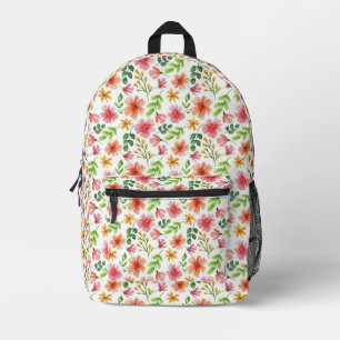 Waterverf Roze Bloemen Patroon-69677 Bedrukte Rugzak