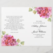 Waterverf roze bloemen programma. Floral bruiloft (Voorkant)
