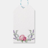 Waterverf roze bloemen roze pioenrozen roze rozen cadeaulabel (Voorkant)