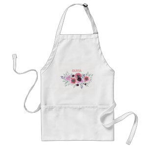 Waterverf roze bloemen standaard schort