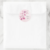 Waterverf Roze Bloemen Sticker (Tas)