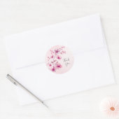 Waterverf Roze Bloemen Sticker (Envelop)