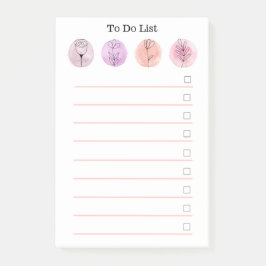 Waterverf Roze Bloemen Te Doen Lijst Post-it® Notes