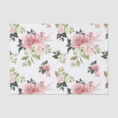 Waterverf Roze Bloemen Tissue Papier (Voorkant)