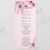 Waterverf Roze Bloemen Trouwprogramma Programma (Voorkant / Achterkant)