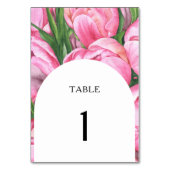 Waterverf roze bloemen - trouwtafel nummer kaart (Achterkant)