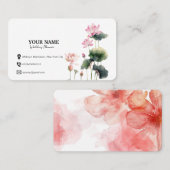 Waterverf Roze bloemen Visitekaartje (Voorkant / Achterkant)