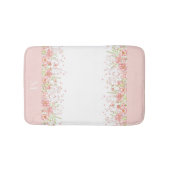 Waterverf Roze Bloemen Wildbloemen Monogram Badmat (Voorkant)
