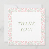 Waterverf roze bloemenbruiloft bedankje bedankkaart (Voorkant)