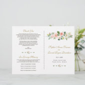 Waterverf Roze Blosems Trouwprogramma (Staand voorkant)