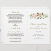 Waterverf Roze Blosems Trouwprogramma (Voorkant / Achterkant)