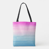 Waterverf Roze Blue Ombre | Monogram Draagtas (Achterkant)