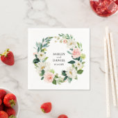 Waterverf roze blush bloemenkrans bruiloft servet (Insitu)