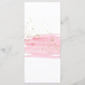Waterverf Roze Blush & Gold Bedankt Menu (Achterkant)