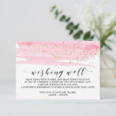 Waterverf Roze Blush & Gold Wedding Goed Informatiekaartje (Staand voorkant)