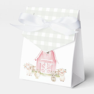 Waterverf Roze Boerderijdieren Baby Shower Favor D Bedankdoosjes