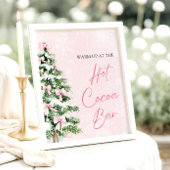 Waterverf Roze Bogen Kerstboom Hot Cocoa Bar Poster