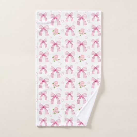 Waterverf Roze Bogen Met Harten Bad Handdoek (Handdoek)