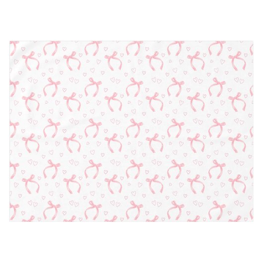 Waterverf Roze Bogen Met Harten Tafelkleed (Voorkant (Horizontaal))