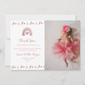 Waterverf Roze Boho Baby shower Bedankkaart (Voorkant)