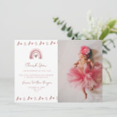 Waterverf Roze Boho Baby shower Bedankkaart (Staand voorkant)