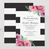 Waterverf roze boho bloemenvrijgezellenfeest kaart (Voorkant / Achterkant)