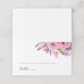 Waterverf roze boho florale veren bruiloft (Buitenkant ongevouwen)