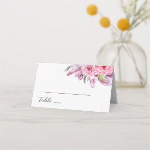 Waterverf roze boho florale veren bruiloft