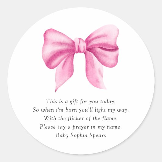 Waterverf roze boog - Prayer Candle Label (Voorkant)