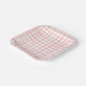 Waterverf Roze Borden van gingham-papier Papieren Bordje (Gebogen)
