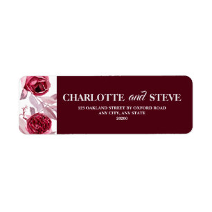 Waterverf Roze Bourgogne Wendingadres Etiket