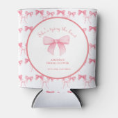 Waterverf Roze Bow Bachelorette Party Blikjeskoeler (Voorkant)