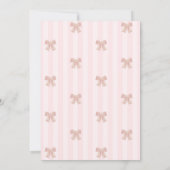 Waterverf Roze Bow Gestreept Vrijgezellenfeest Kaart (Achterkant)