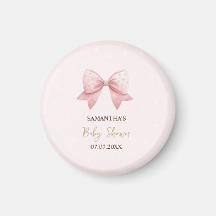 Waterverf Roze Bow Stippen Baby shower Magneet