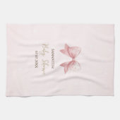 Waterverf Roze Bow Stippen Baby shower Theedoek (Horizontaal)