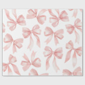 Waterverf Roze Bow Wrapping Paper Cadeaupapier (Vlak)