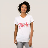 Waterverf roze Bruid wordt bruidsfeest bruiloft T-shirt (Voorkant volledig)