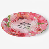 Waterverf Roze Bruilofts Bruidsshower Papieren Bordje (Gekanteld)