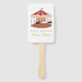 Waterverf Roze carrousel Baby shower Hand Fan Handwaaier (Voorkant)