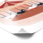 Waterverf roze carrousel Foto afdrukken Afdruk (Hoek)