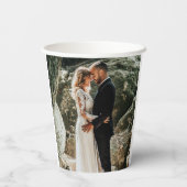 Waterverf roze champagne papieren bekers (Achterkant)