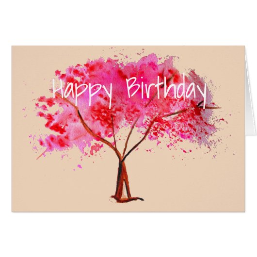 Waterverf roze Cherry Blossom (Voorkant Horizontaal)